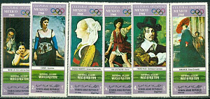 Северный Йемен, 1969, Живопись, Вашингтон, Олимпиада Мехико 1968, 6 марок